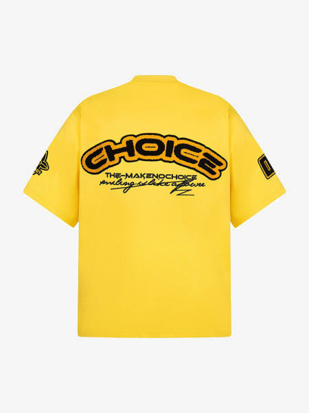 T-Shirt mit Varsity-Patch – Gelb, Rückansicht | XoKool