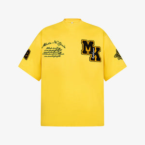 T-Shirt mit Varsity-Patch – Gelb, alternative Vorderansicht | XoKool
