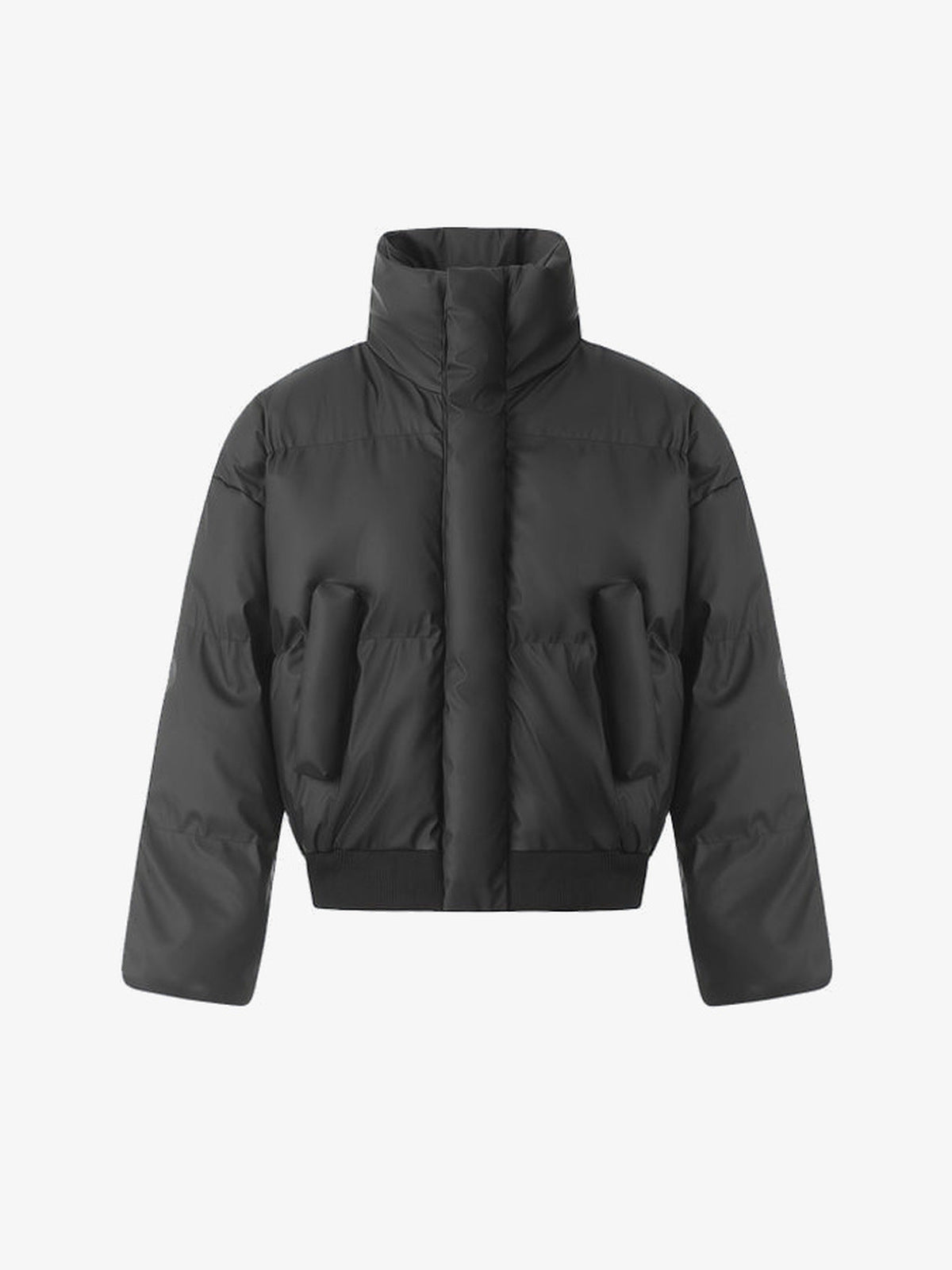 Short puffer jacket – Black, front view | XoKool