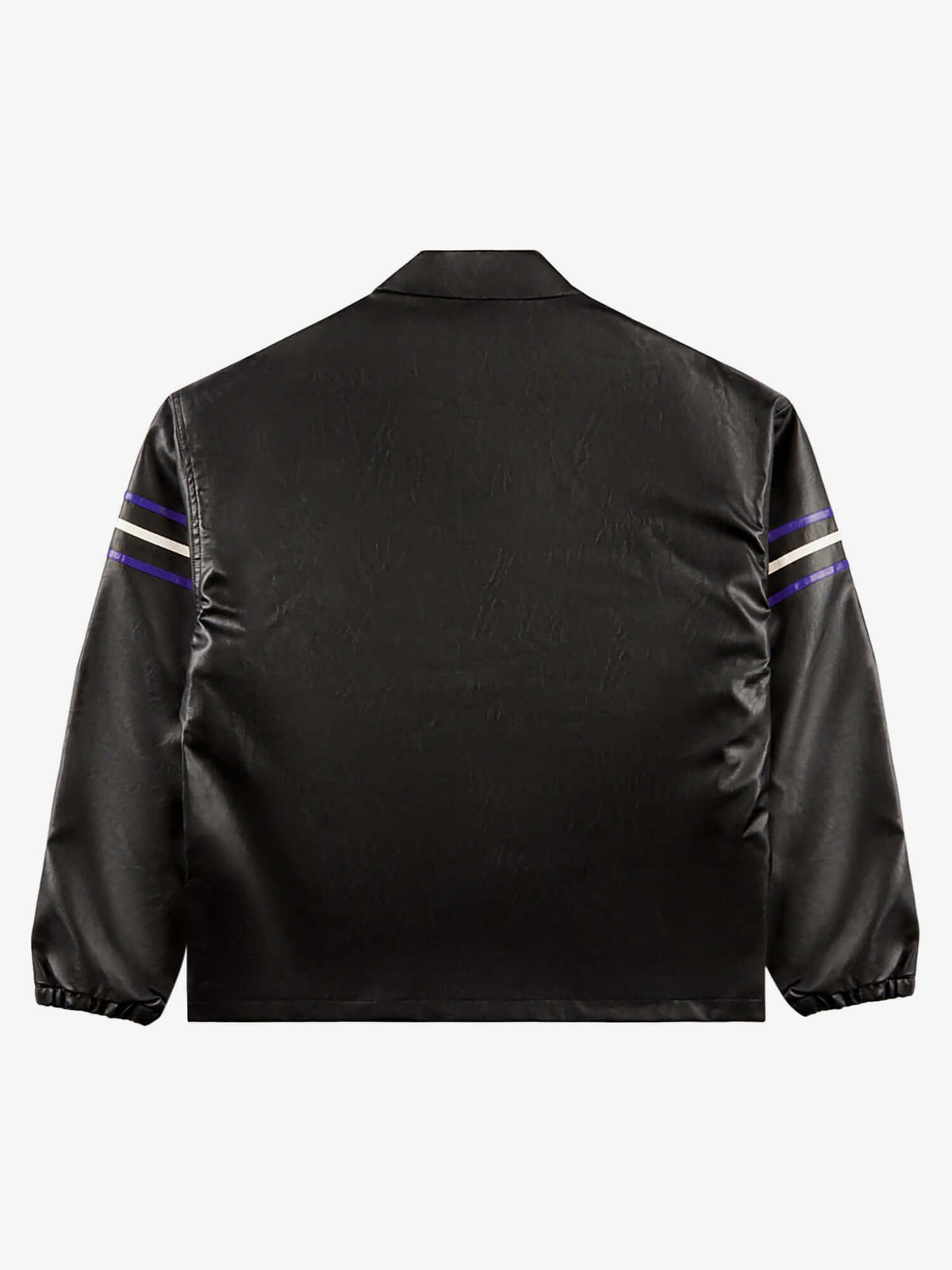Faux Leather Moto Jacket with Star Graphic – back view | XoKool