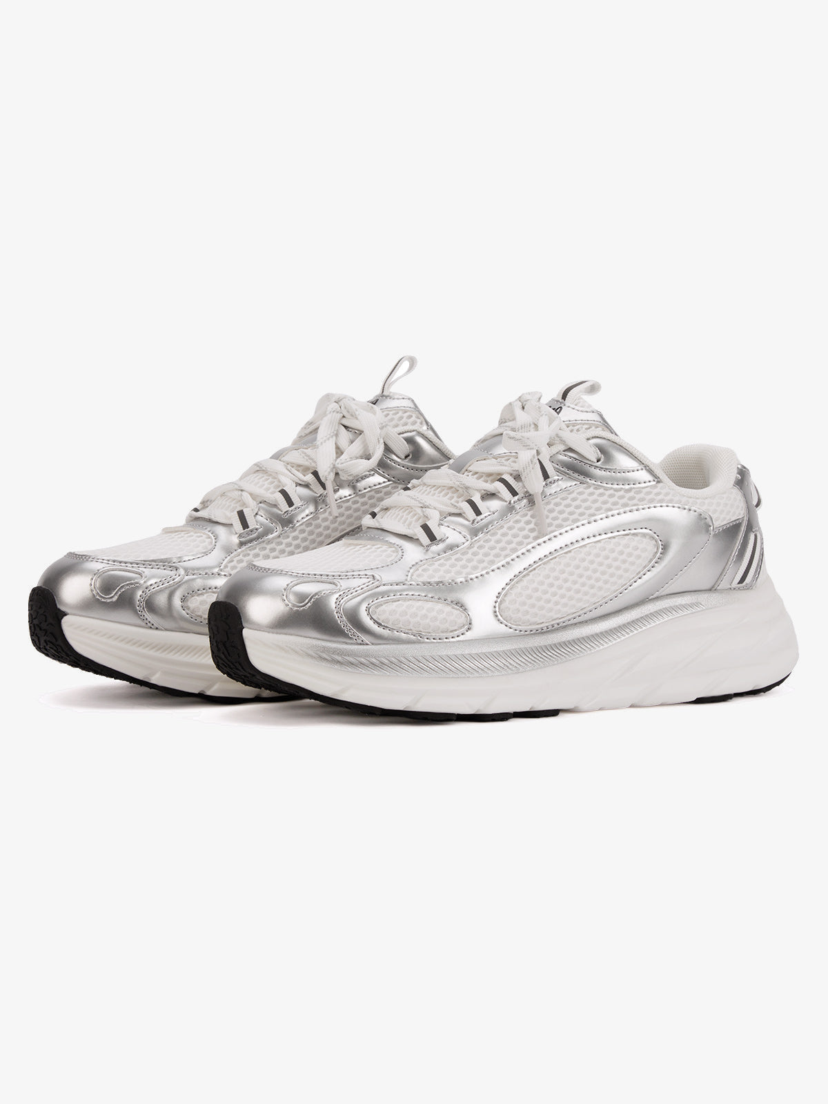 Metallic Silver Chunky Dad Sneakers – pair 3/4 | XoKool