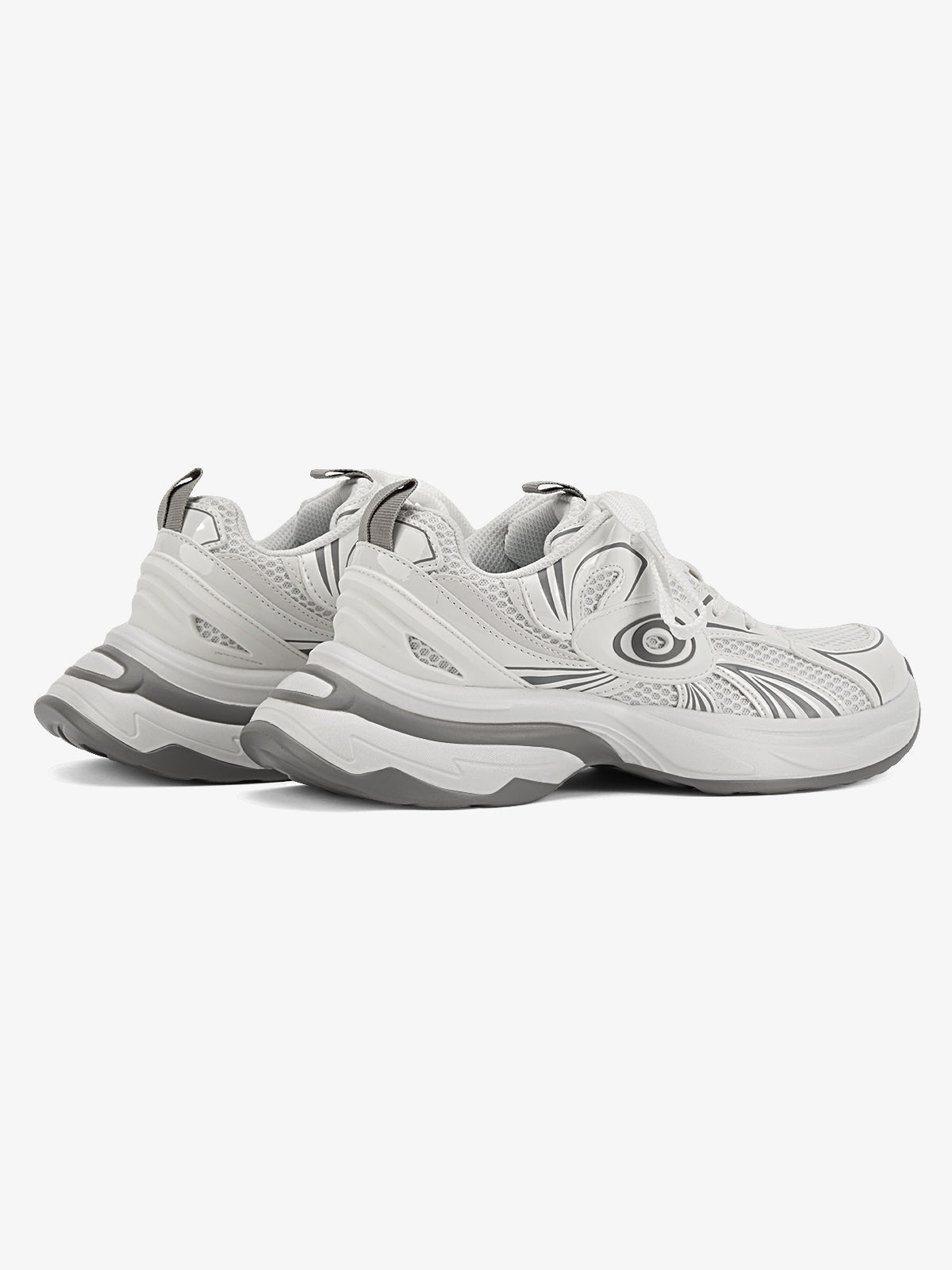 Metallic chunky sneakers – White, pair back-side | XoKool