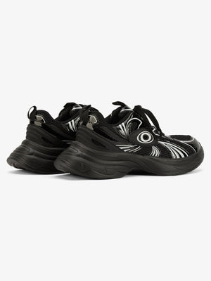 Metallic chunky sneakers – Black, pair back-side | XoKool