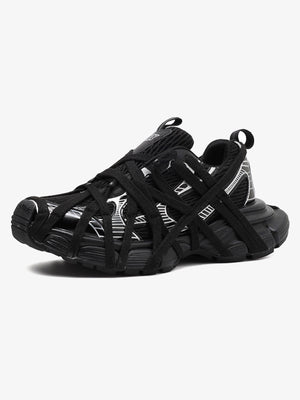 Dad shoes chunky con correas envolventes – negro, vista lateral | XoKool