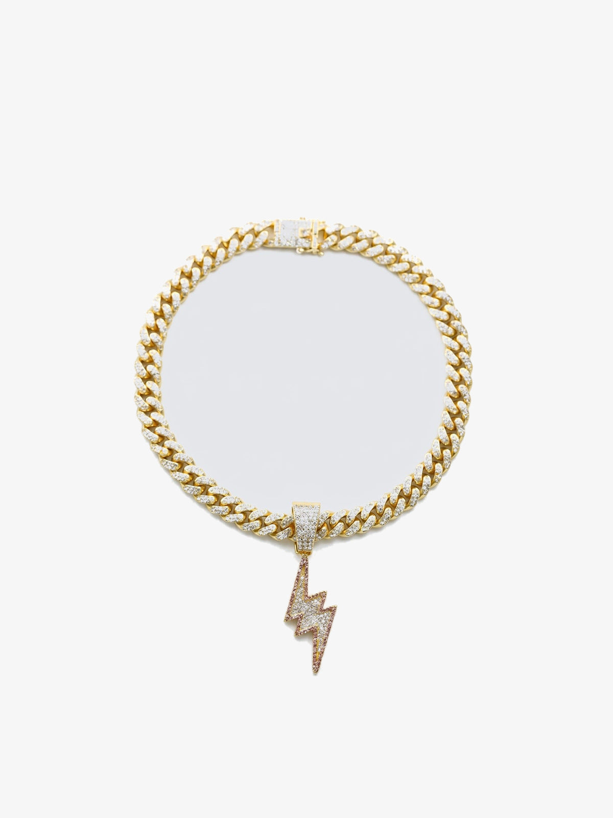 Lightning bolt necklace – Gold, flat | XoKool