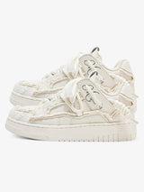 Rubber Sole Contrast Color Destruction Tassel Sneakers