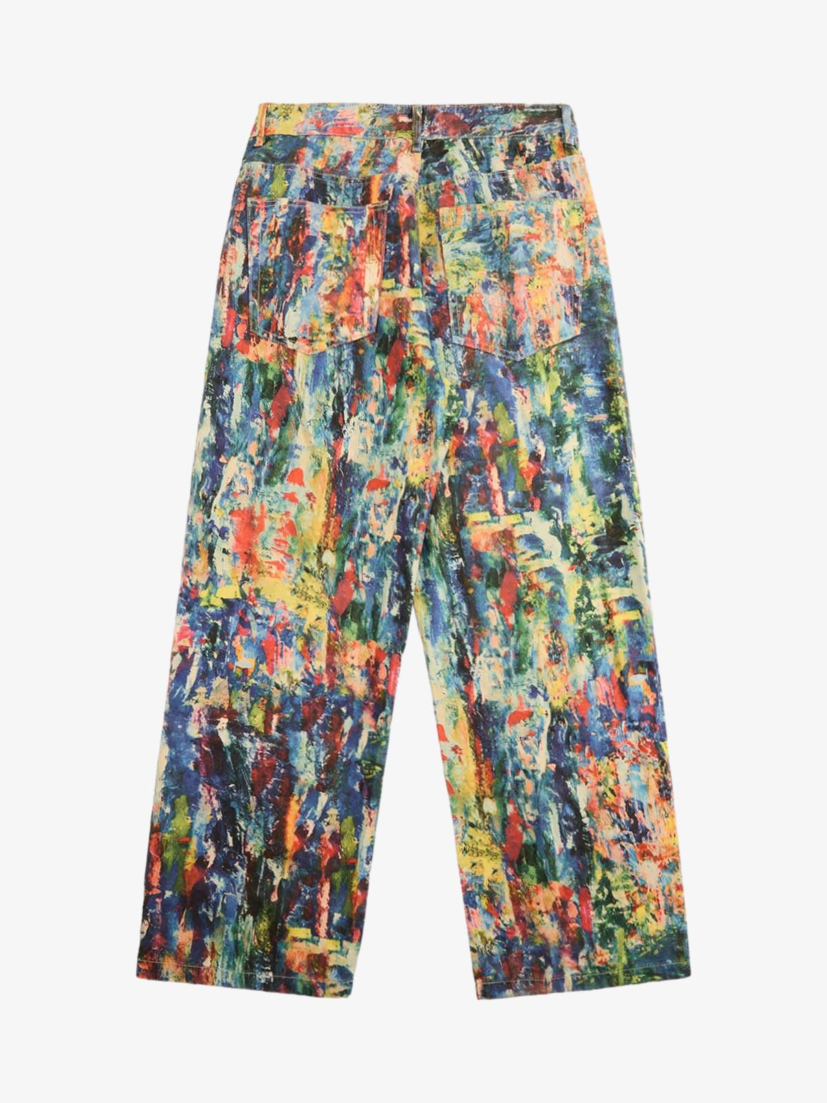 Street Oil Painting Color Straight Jeans