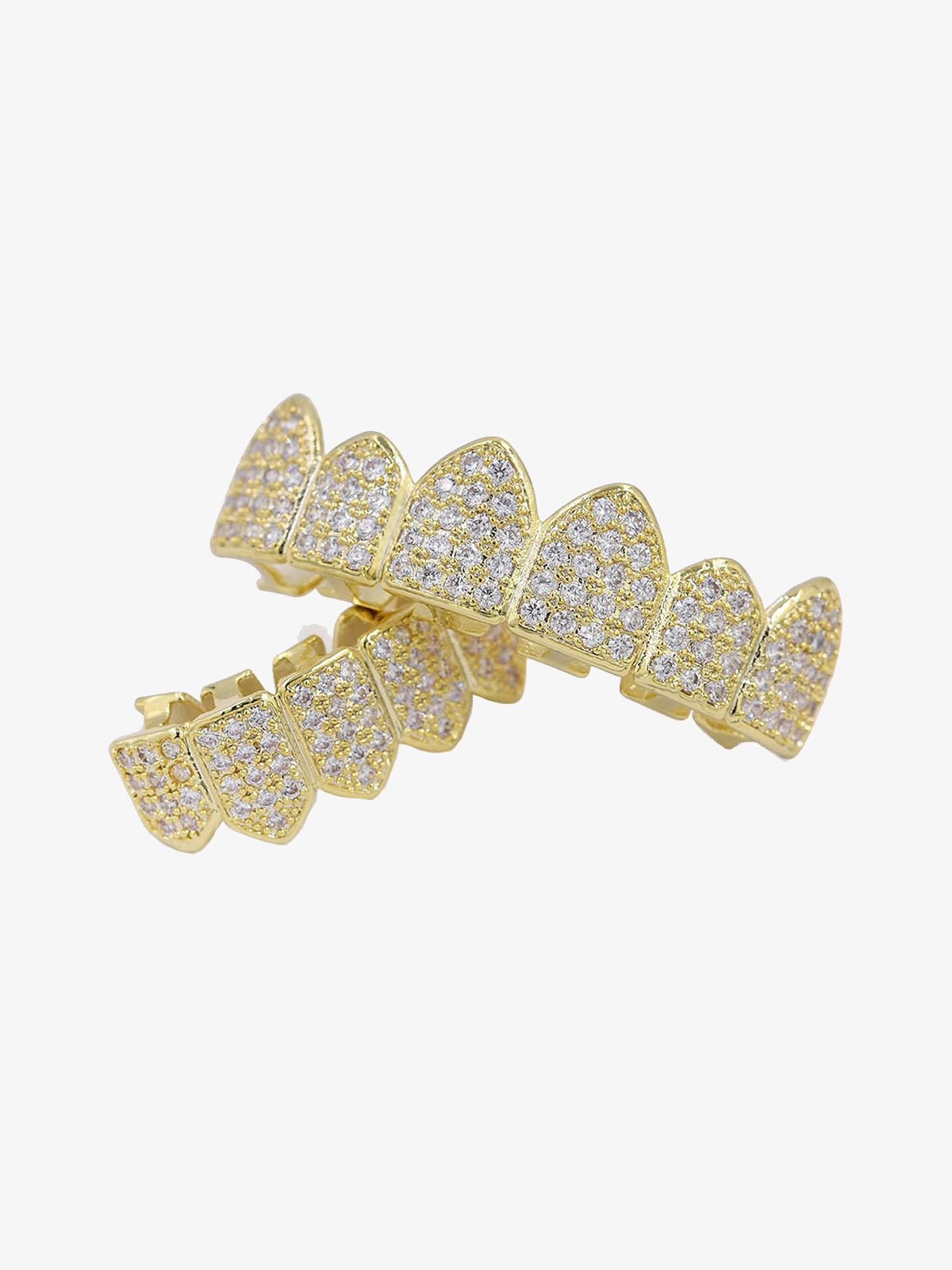Vampire fang grillz – Gold, set angled view | XoKool