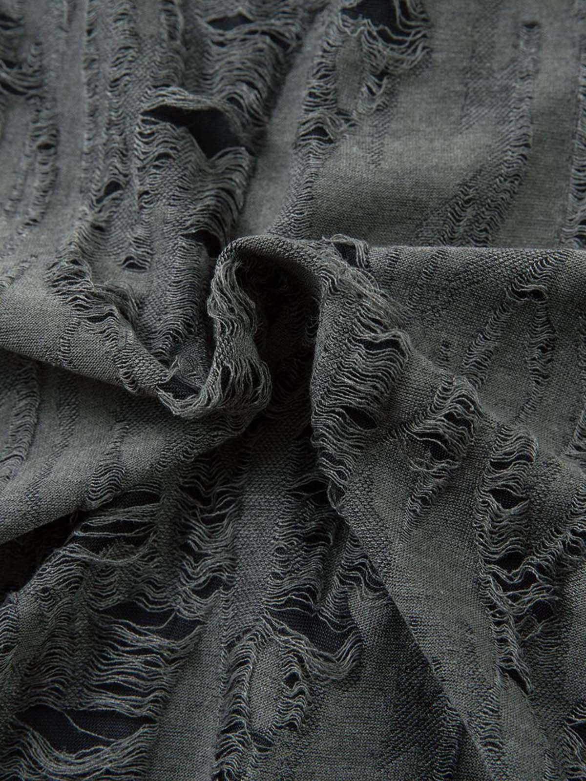 Distressed Ripped Short Sleeve Shirt - image 7
