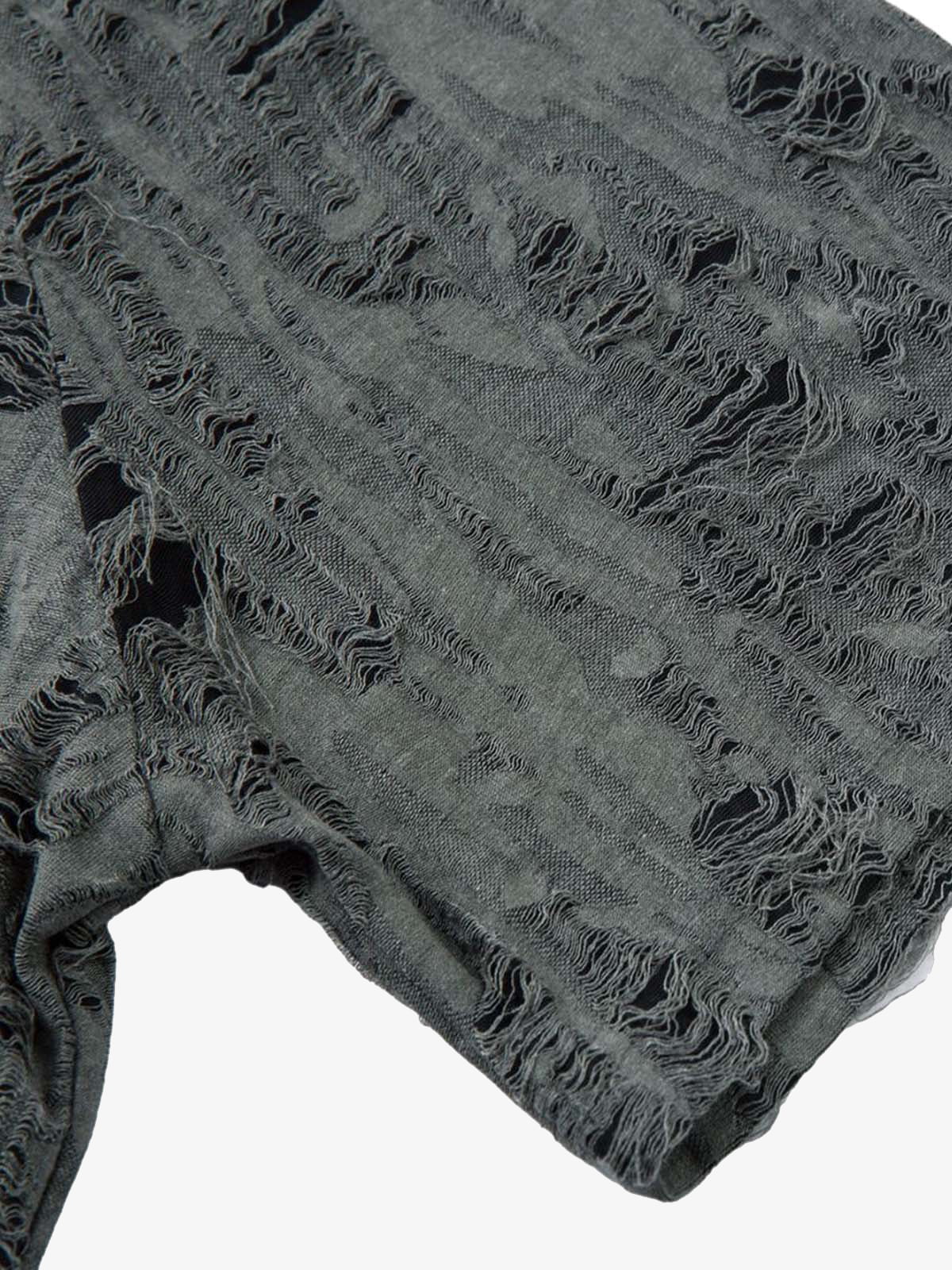 Distressed Ripped Short Sleeve Shirt - image 8