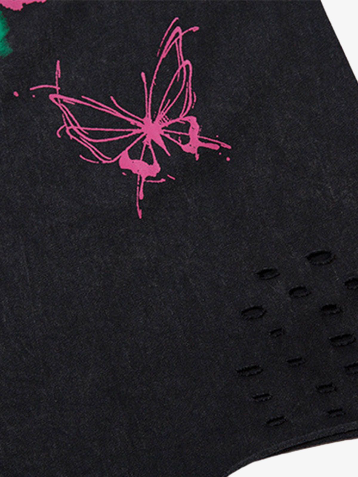 Raw Edge Butterfly Print Vest - image 5