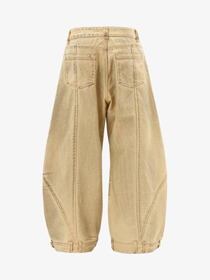 Yellow barrel jeans – back flat | XoKool