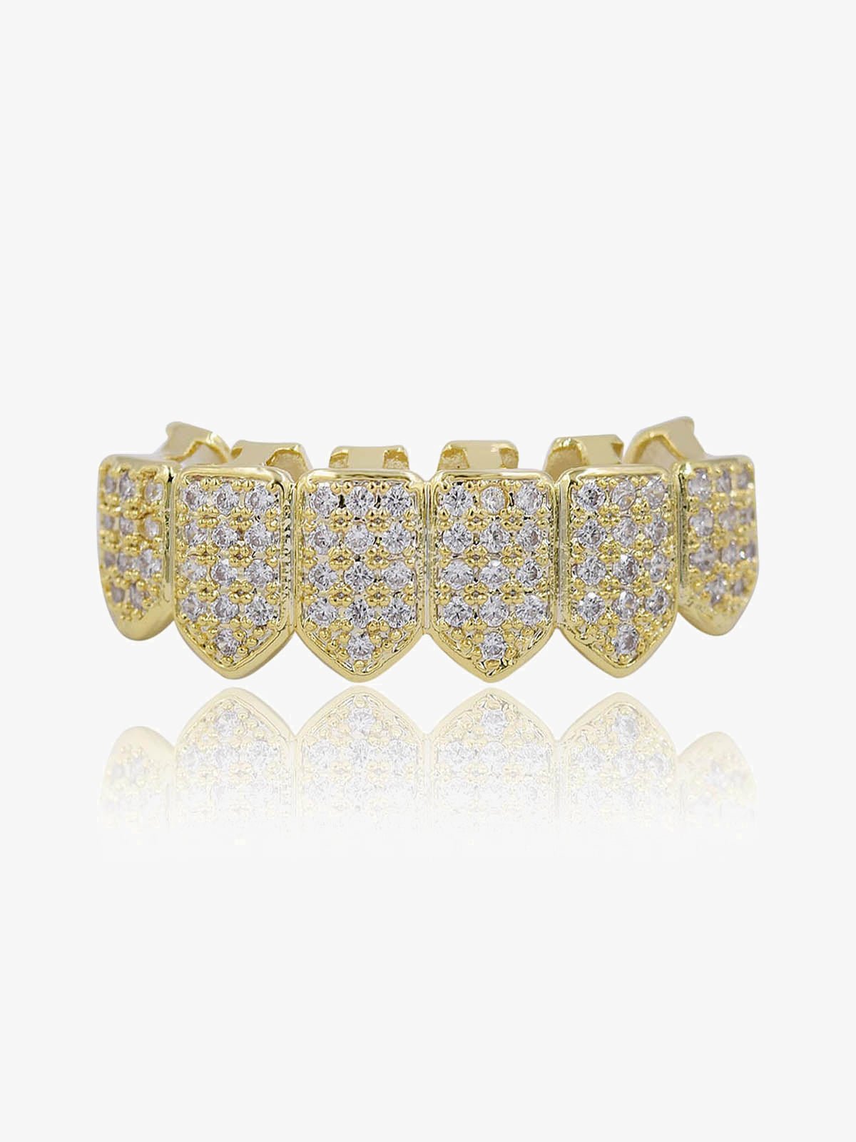 Vampire fang grillz – Gold, bottom grill with reflection | XoKool