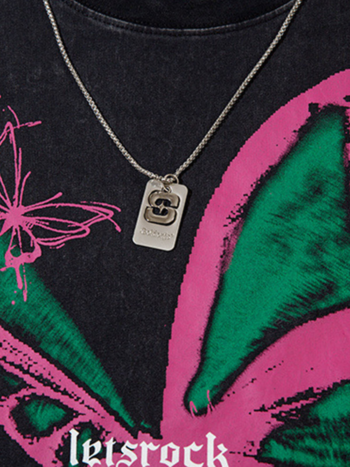 Raw Edge Butterfly Print Vest - image 9