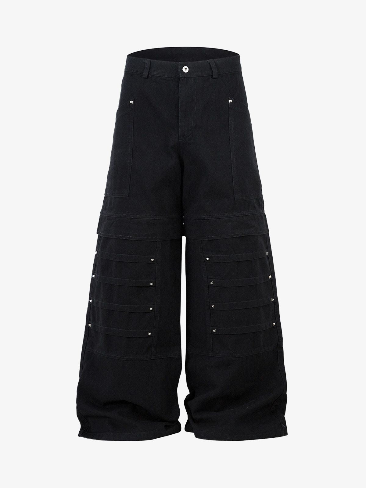 Deconstructed Split Rivet Cargo Jeans