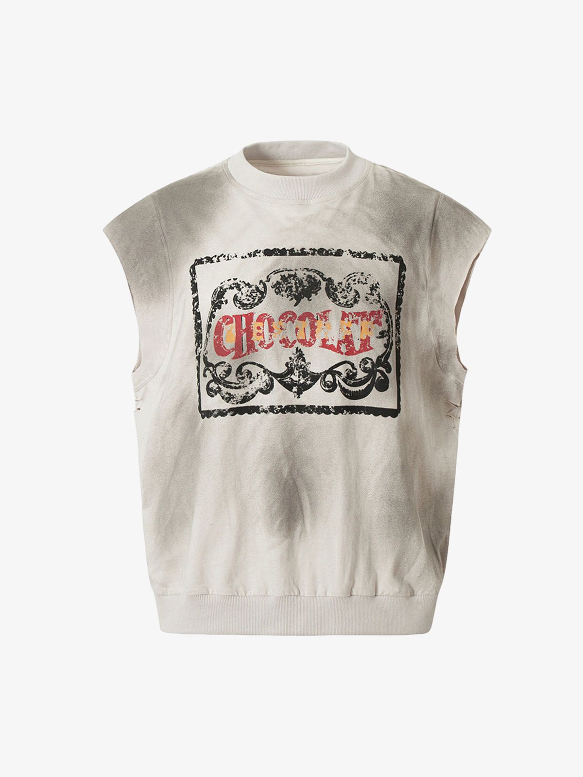 Vintage Washed Graphic Distressed Vest