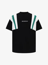 Retro Contrast Color Stitching Embroidered Letter T-shirt
