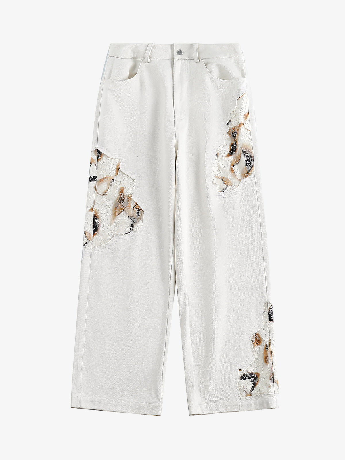 American Retro Lace Patchwork Jeans