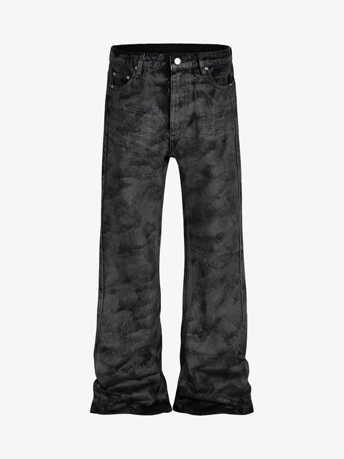Retro Hand-Brushed Glitter Flare Jeans