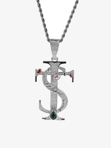Zircon S Cross Pendant Necklace