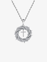 Twisted Cross Zircon Pendant Copper Necklace