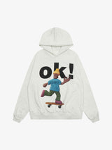 Skateboard Character Printed Hoodie