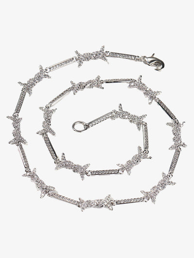 Rhinestone Barbed Wire Necklace