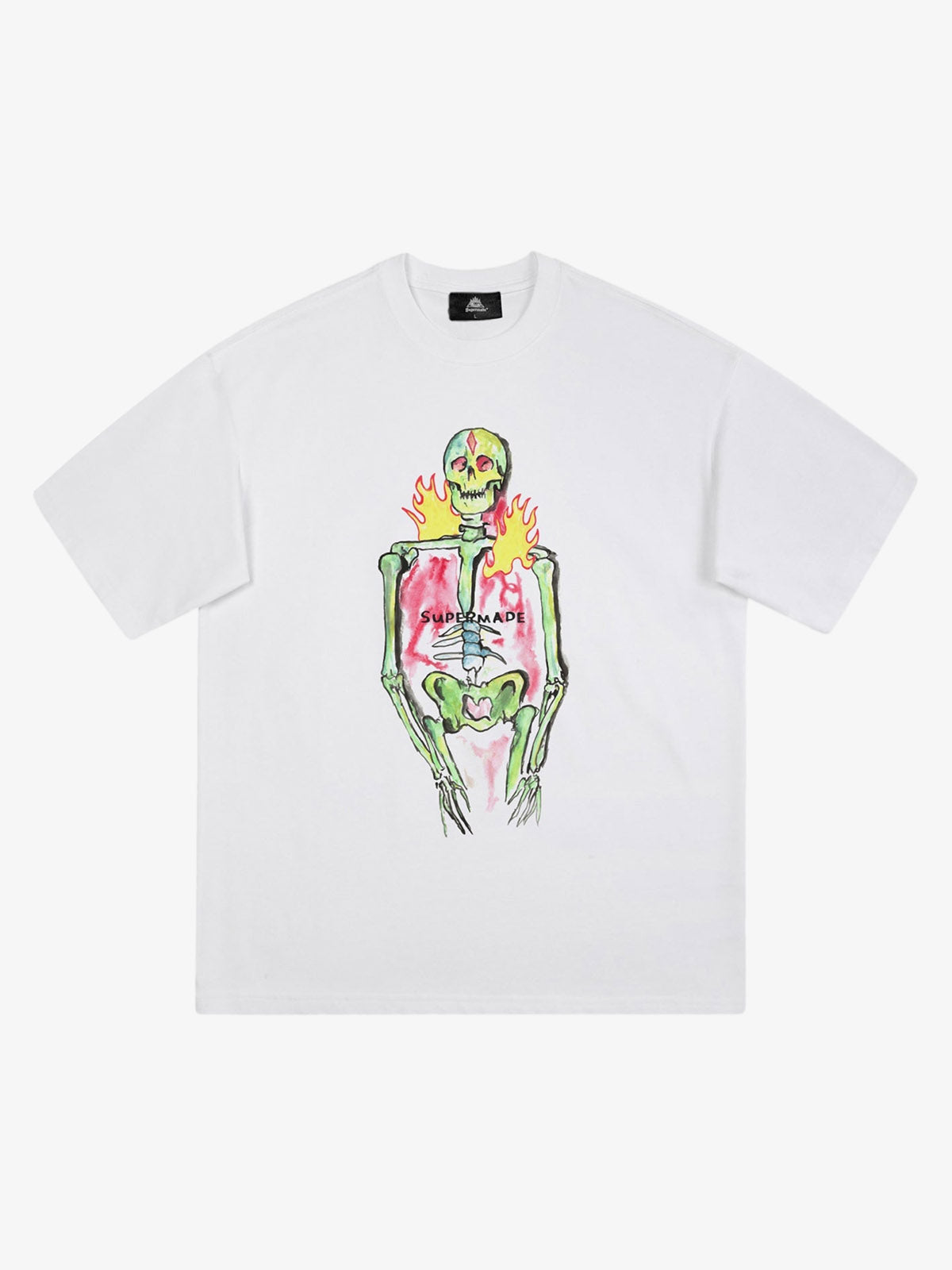 Hand-painted Skull Print T-shirt