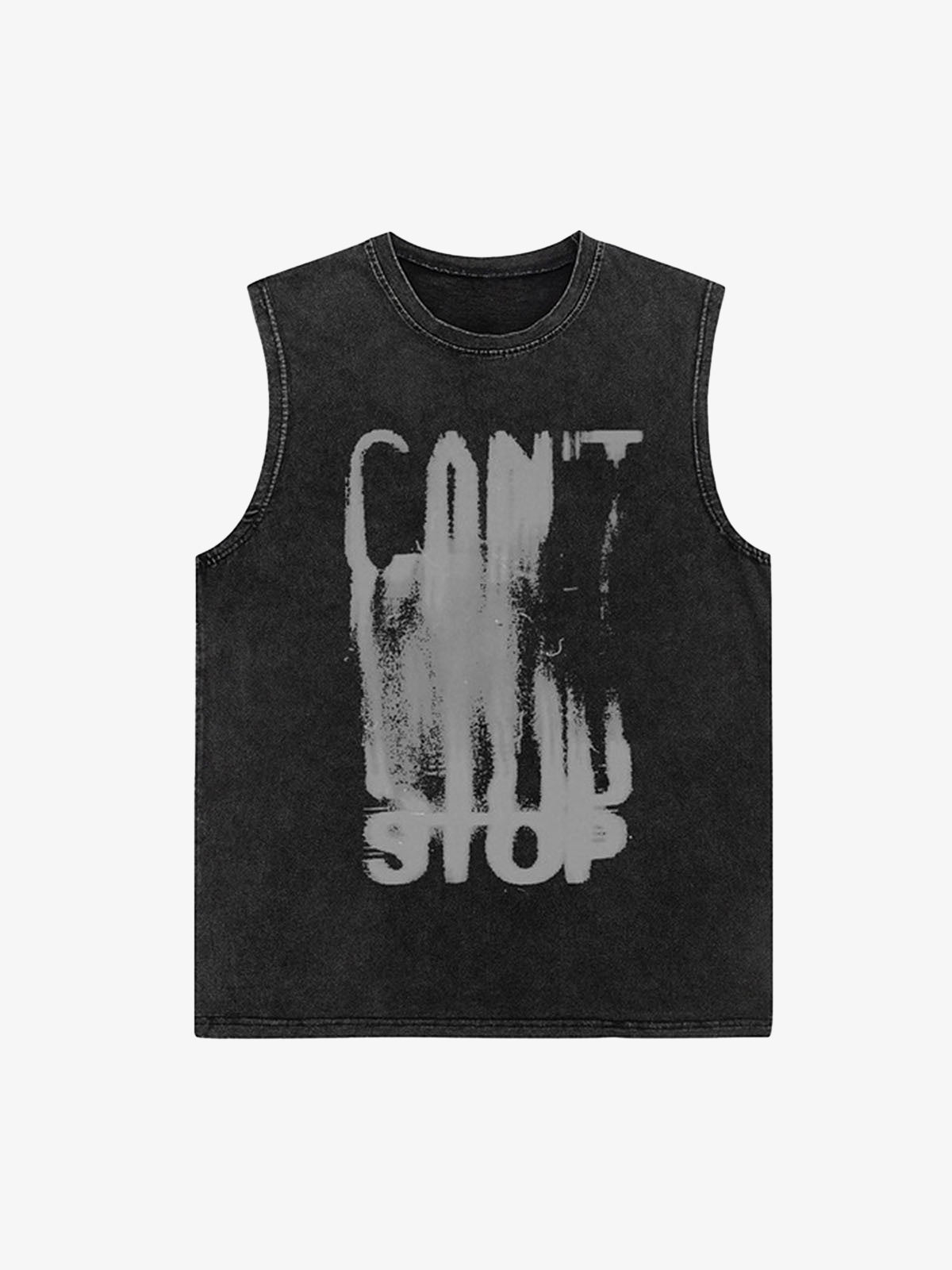 Art Letter Washed Distressed Vest