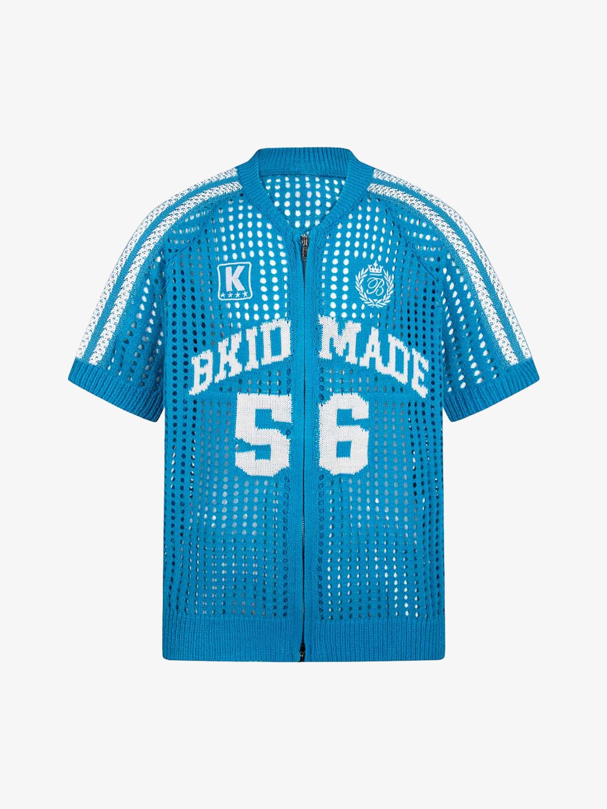 Mesh Zip-Up Sports Jersey Short Sleeve Shirt