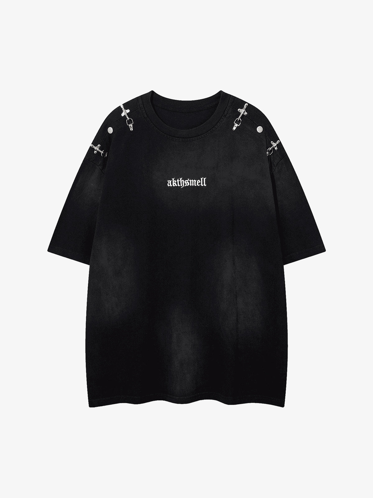 Washed Embroidered Street Rap T-Shirt