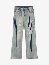 Vintage Washed Split Structure Hip-Hop Jeans