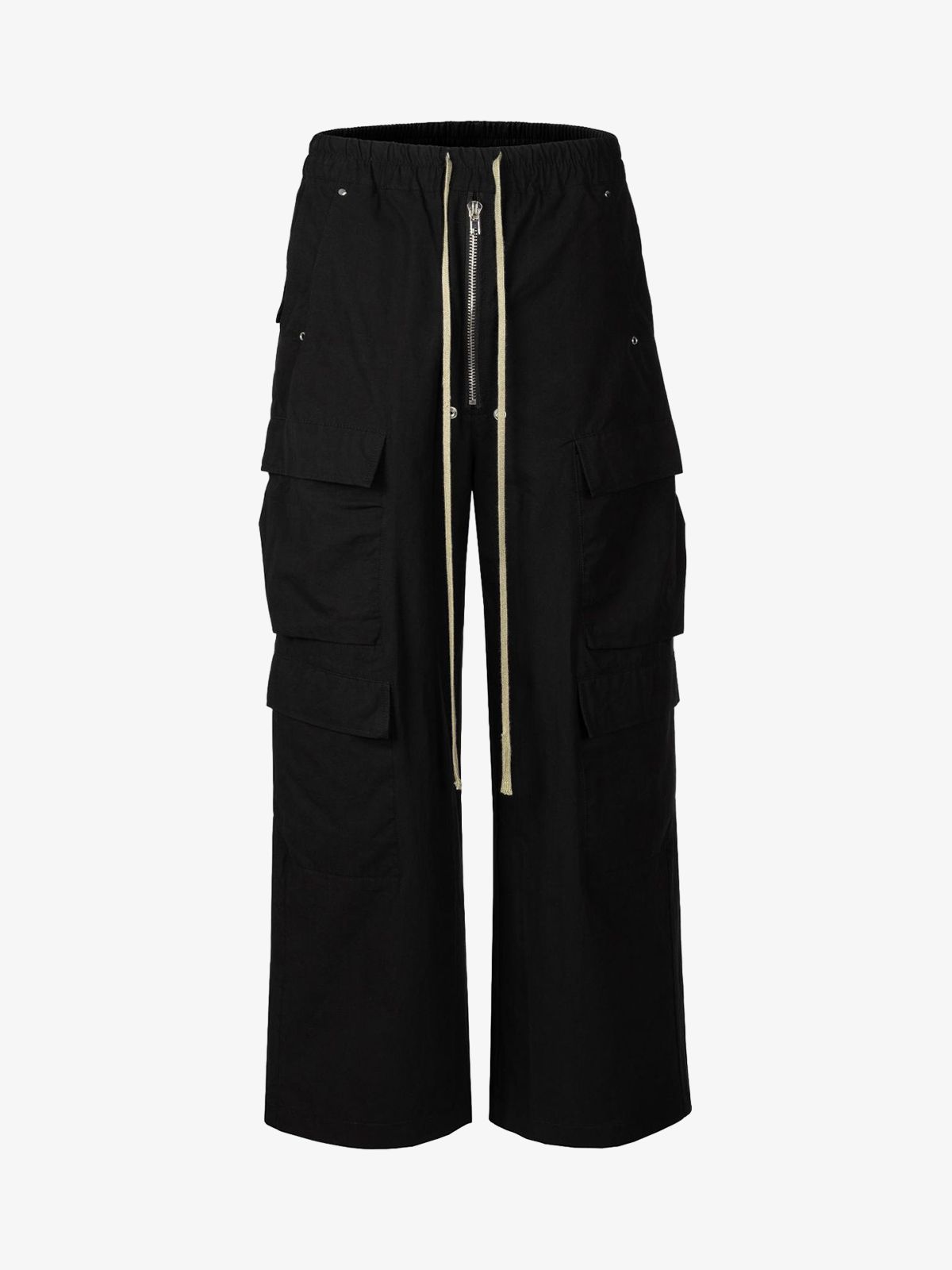 Woven Multi-Pocket Baggy Flared Pants