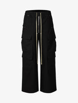 Woven Multi-Pocket Baggy Flared Pants