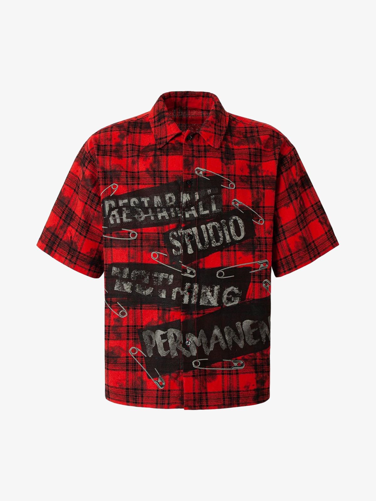 Street Creative Pin Print Plaid Shirt