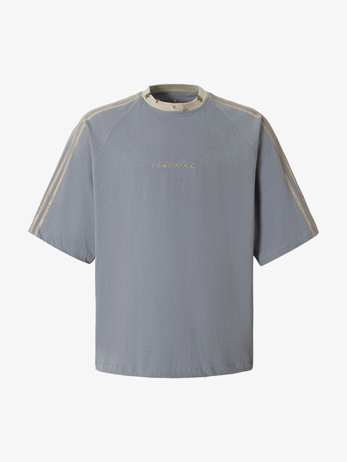 Heavy Washed Street Metal Collar T-shirt