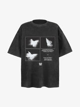 Washed Shadow Butterfly Street Rap T-Shirt