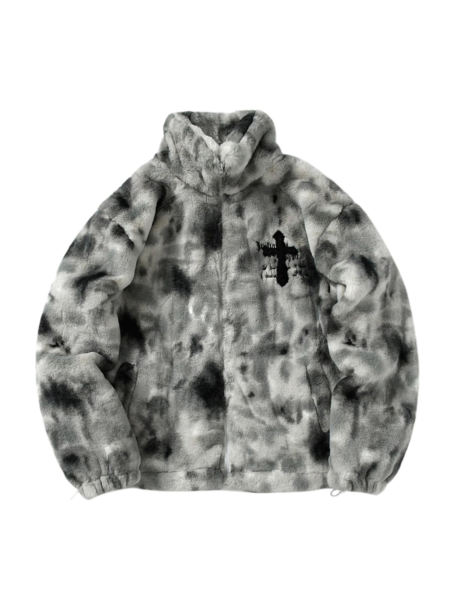 Heavy Duty Faux Lambswool Tie Dye Urban Jacket Streetwear - 10302