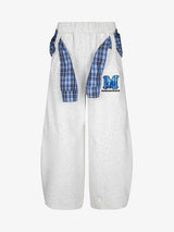 Plaid Belt Barrel Pants