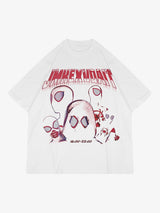 American Retro Fun Printed Street Rap T-shirt