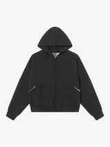 Retro Plaid Lining Zip Up Hooded Sweatshirt