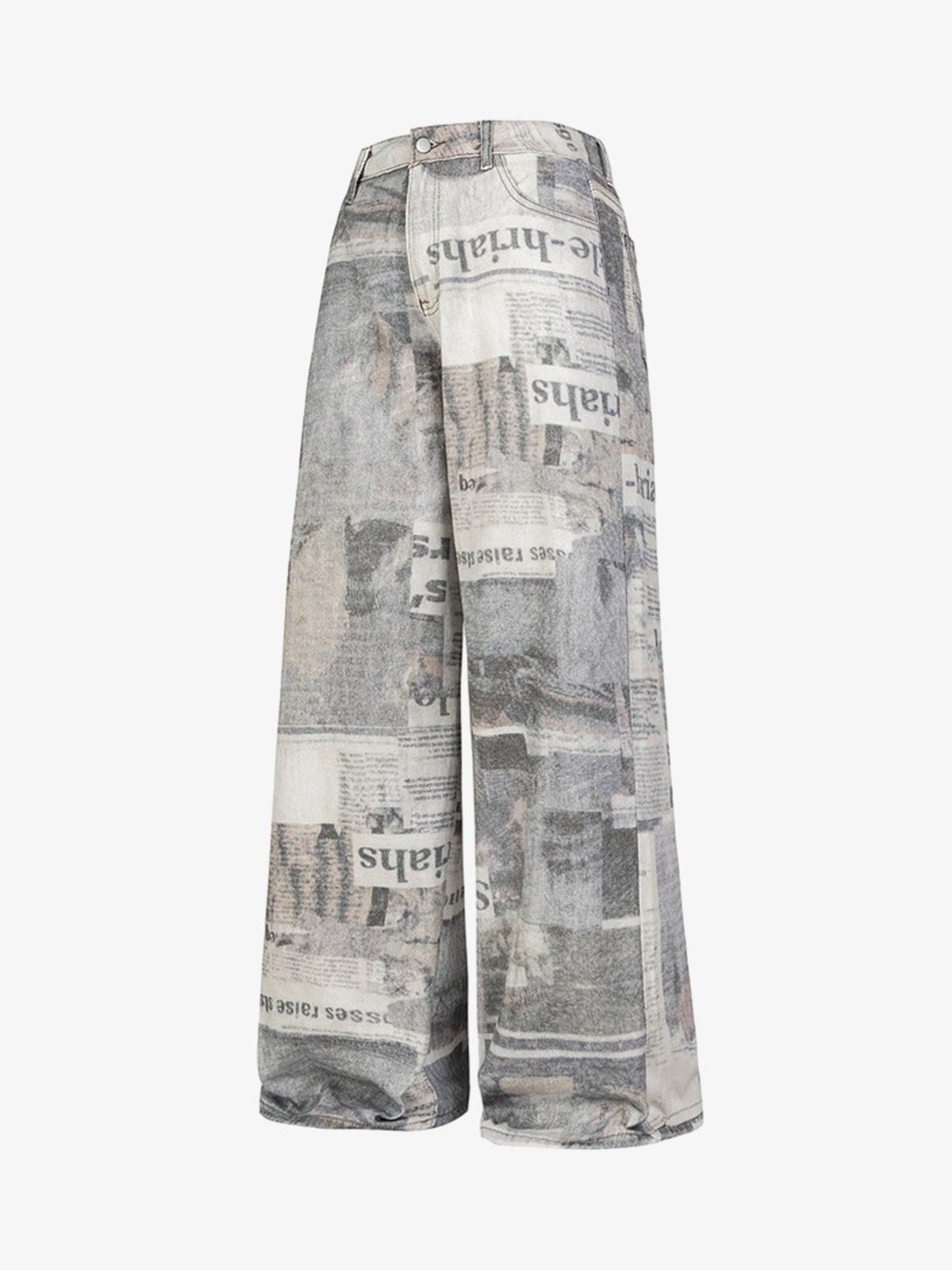 Graffiti Newspaper Baggy Jeans