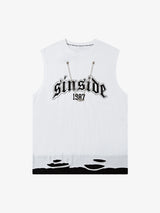 Graphic Letter Chain Vest