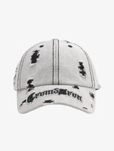 Distressed Letter Embroidery Baseball Cap