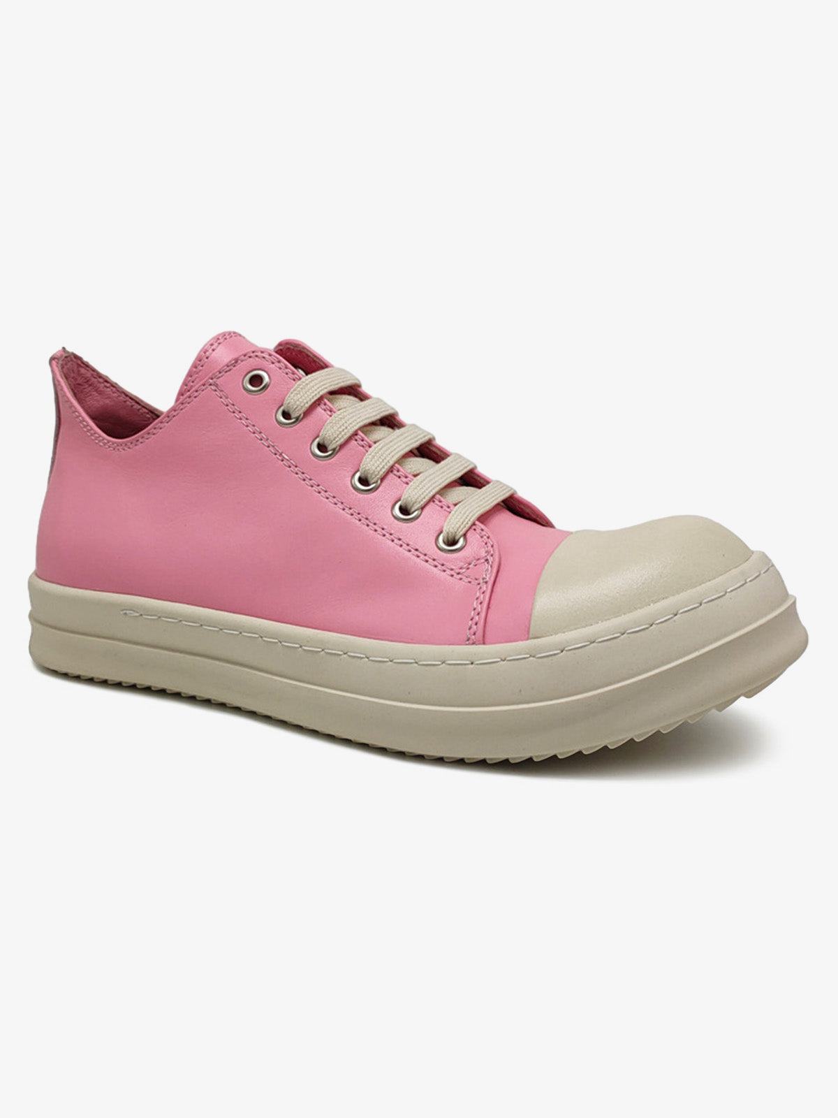 Street Pink Leather Low-Top Sneakers