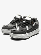 Distressed Deconstructed Split Whisker Platform Sneakers