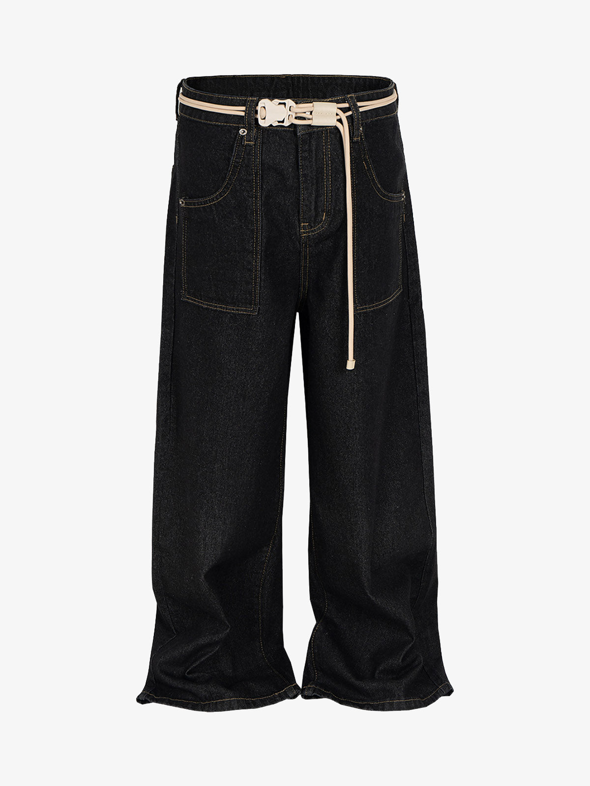 Cleanfit Buckle Belt Baggy Jeans