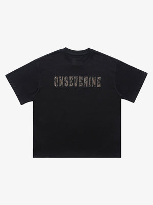 Camouflage Letter Short Sleeve T-Shirt - thumbnail 1