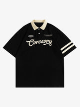 Thesupermade Letter Embroidered Polo Shirt