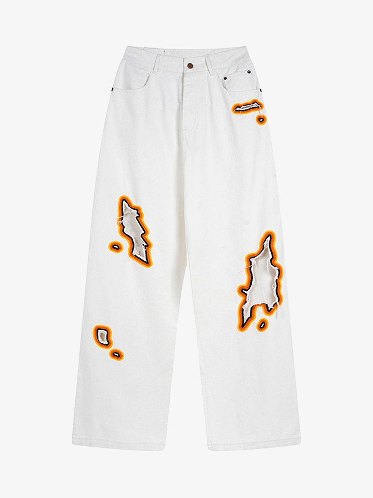 Street Flame Towel Embroidered Jeans